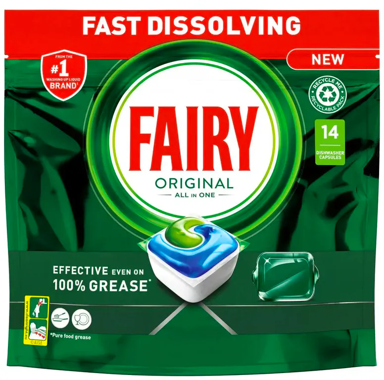 Fairy Dishwasher Tablets Original All In One 14 pcs