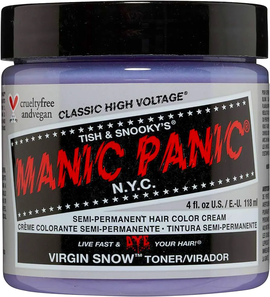 Manic Panic Semi-Permanent Hair Color Cream Virgin Snow Toner 118 ml