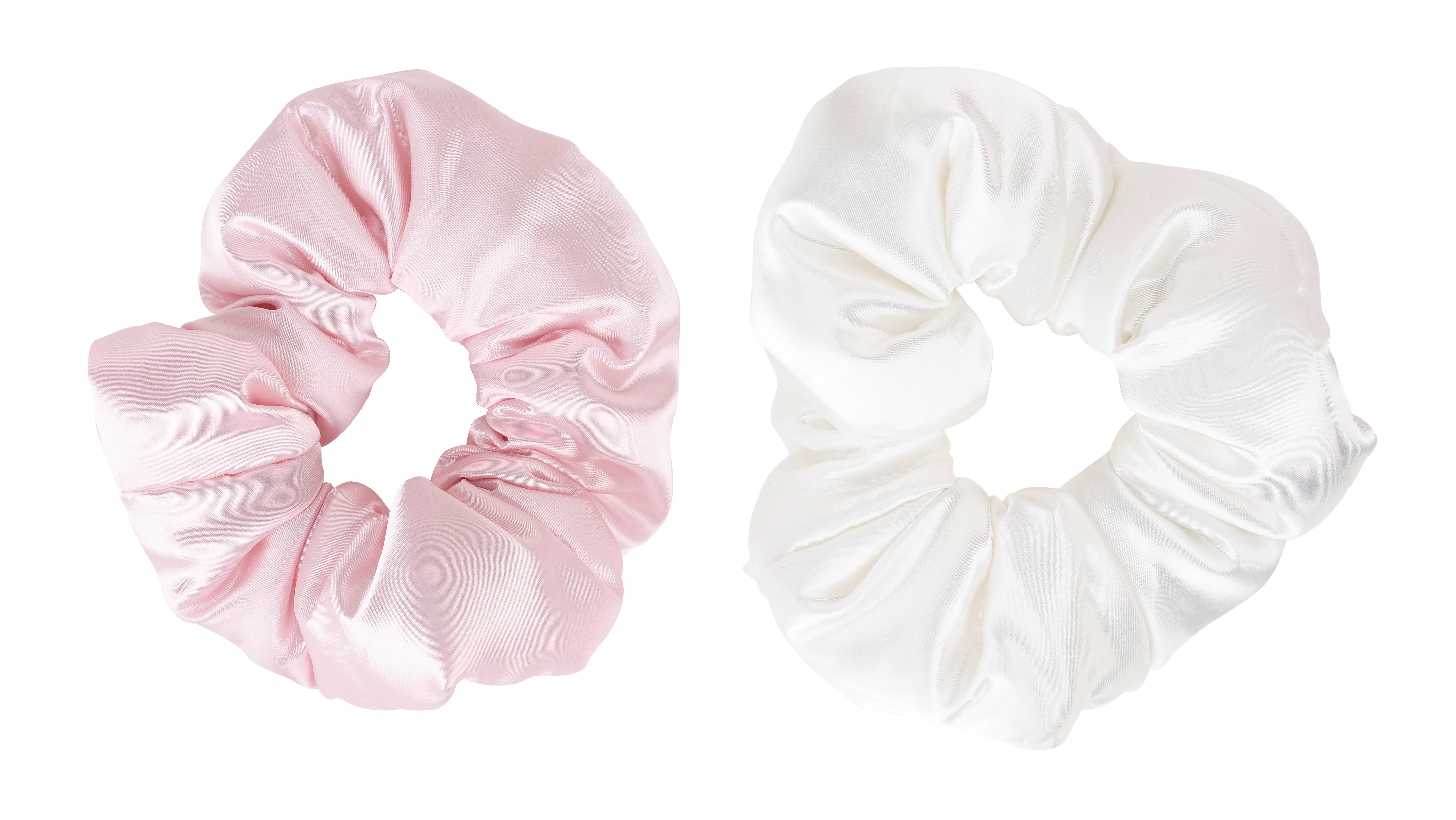 brushworks Large Cloud Scrunchies Pink & White 2 st