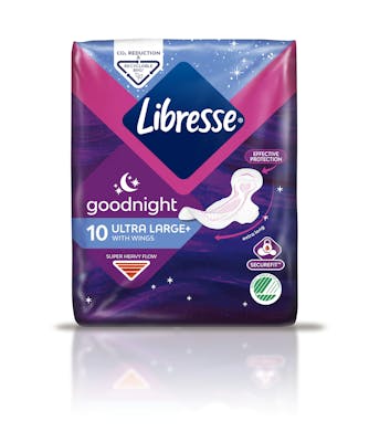 ubetinget embargo Gud Libresse Goodnight Ultra Thin with Wings 10 stk - 16.95 kr
