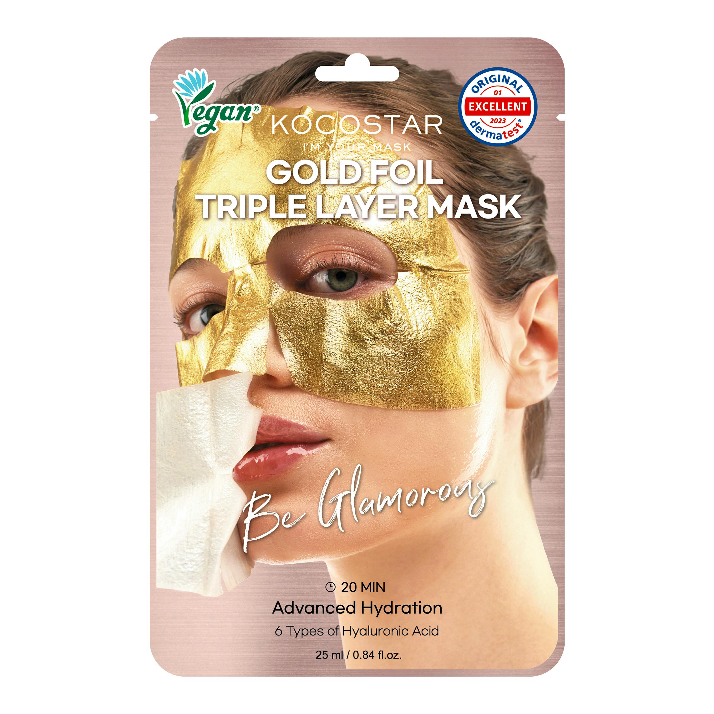 KOCOSTAR Premium Gold Foil Triple Layer Mask 1 st