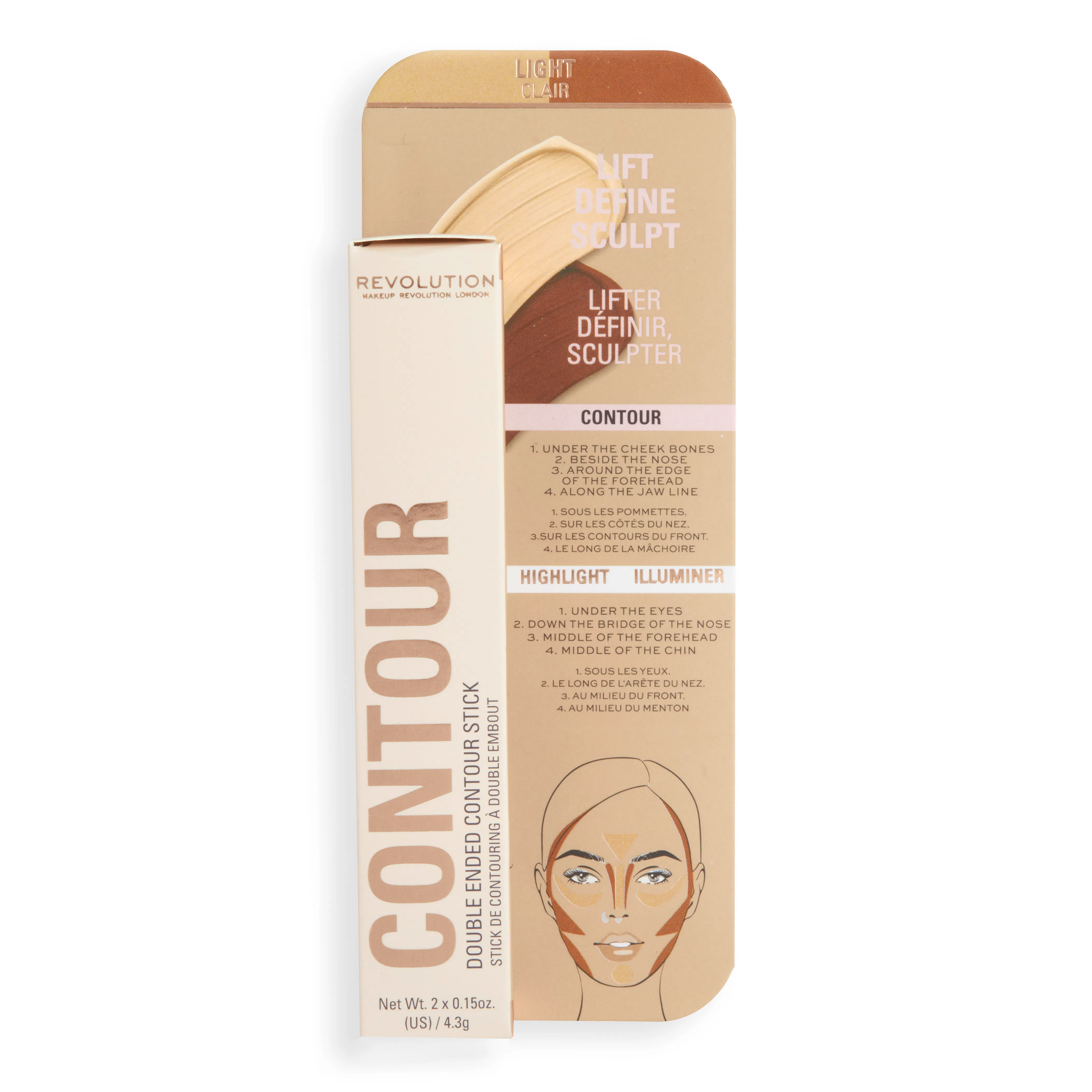 Revolution Fast Base Contour Stick Light 4.3 ml