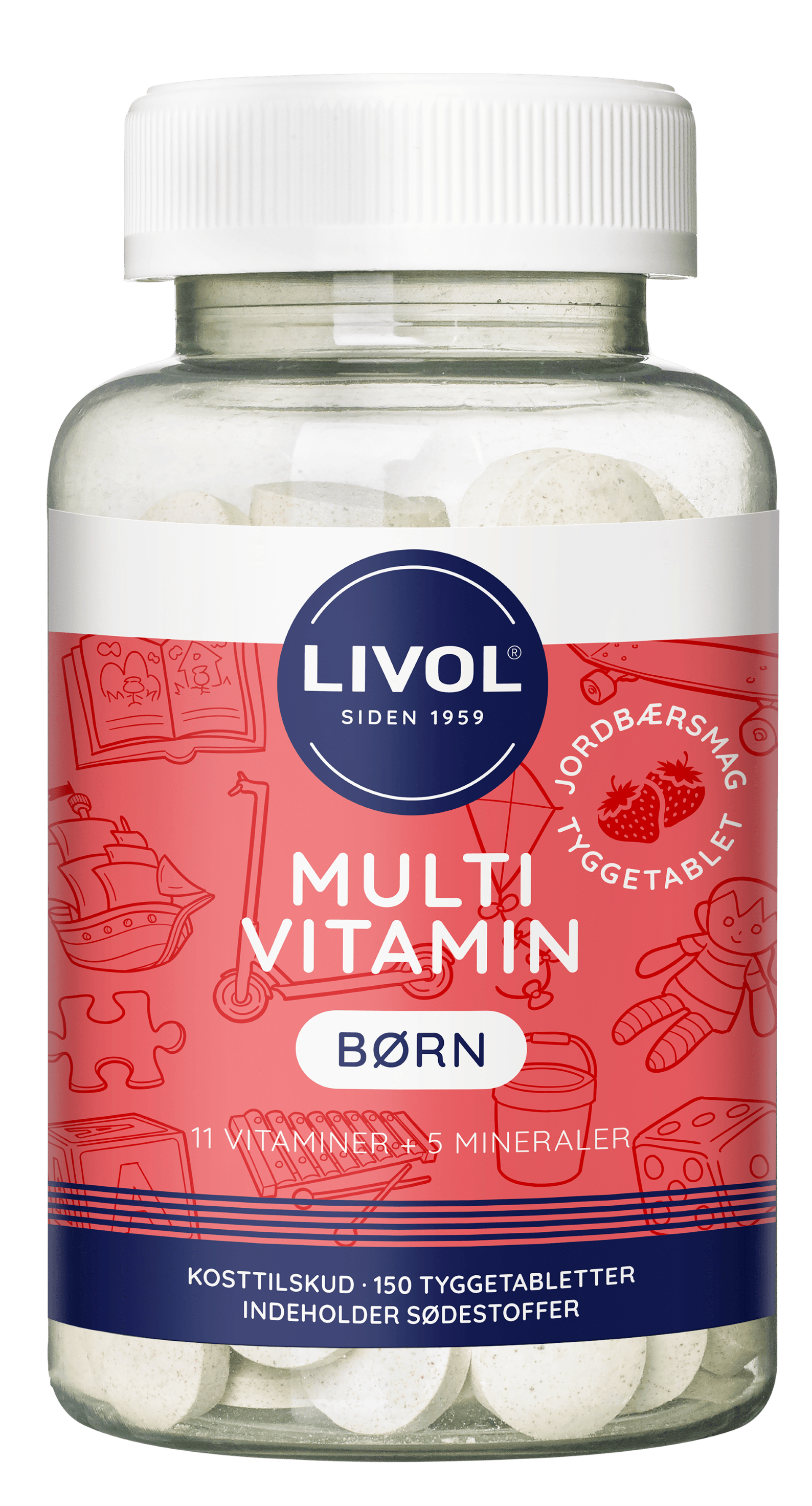 Livol Multi Total Børn Jordbærsmag 150 stk