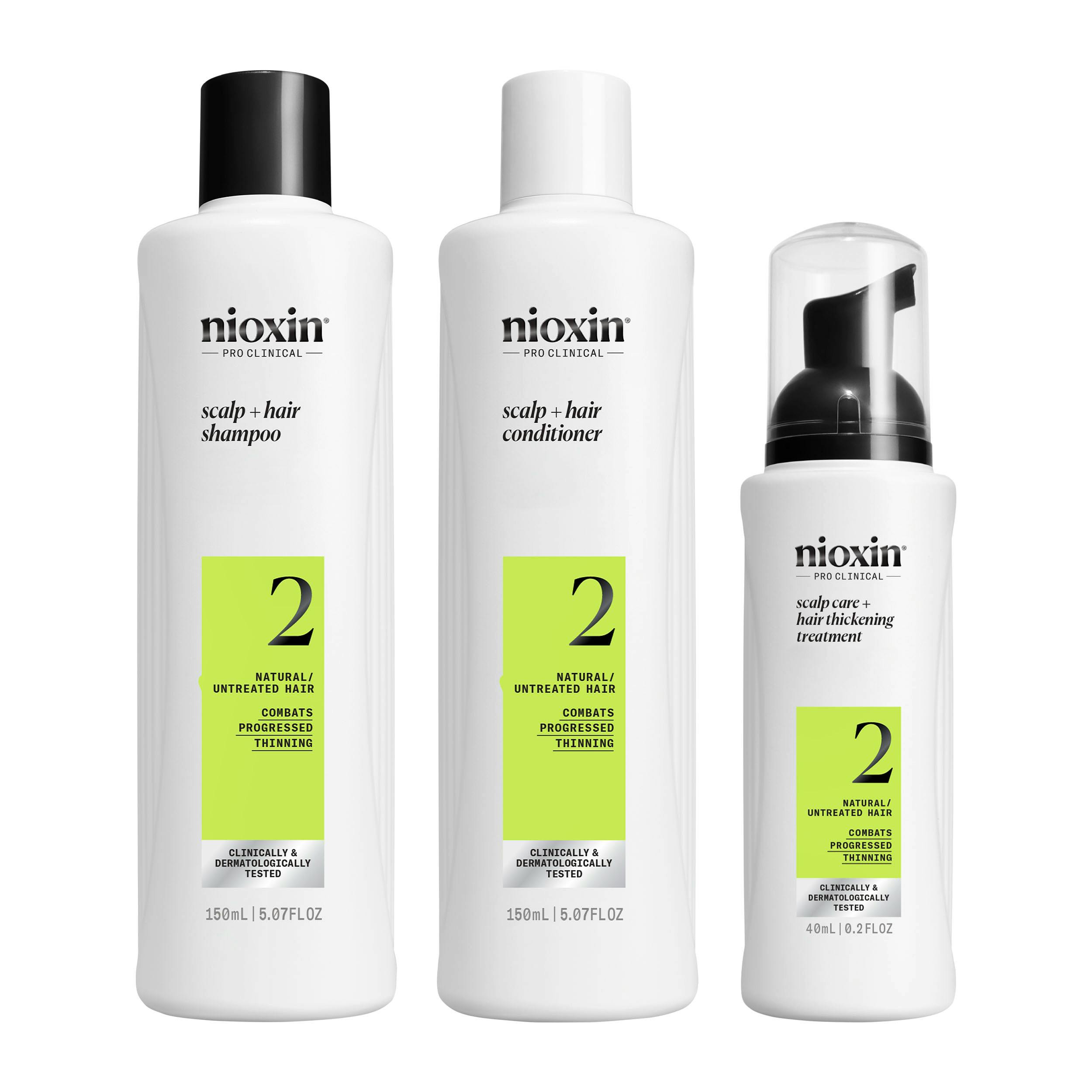 Nioxin Starter Set System 2 For Fine Noticeably Thinning Hair 150 ml + 150 ml + 40 ml