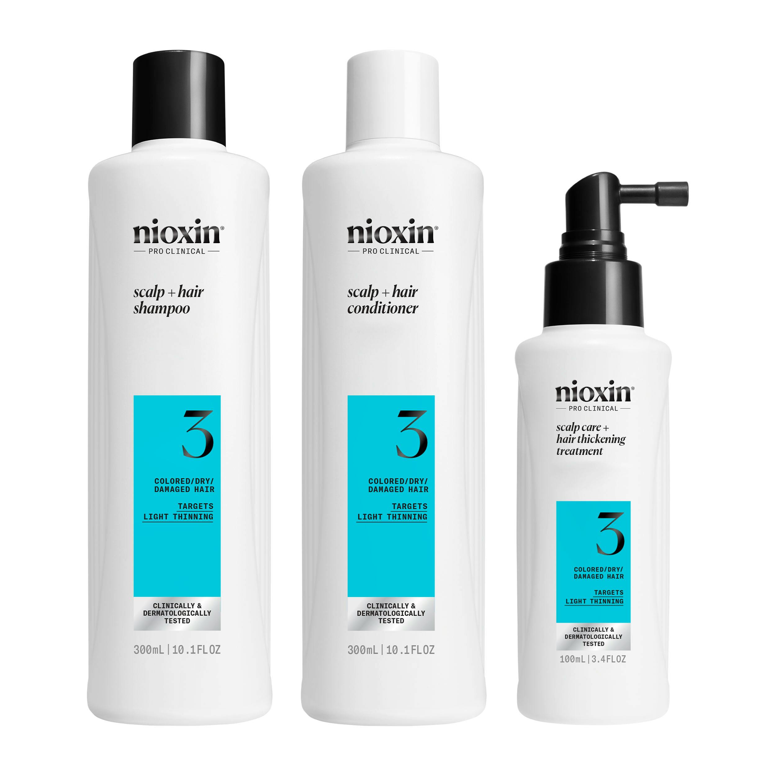 Nioxin System 3 Loyalty Kit for Colored Thinning Hair 300 ml + 300 ml + 100 ml