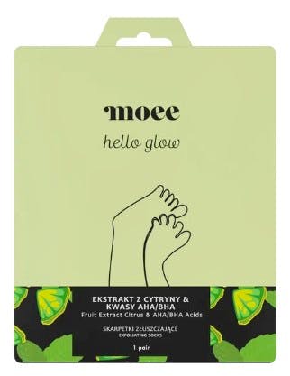moee Hello Glow Fruit Extract Citrus & Acids AHA BHA Exfoliating Socks 1 stk