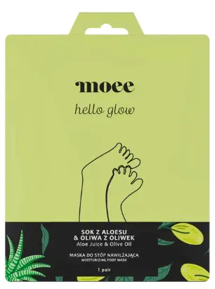 moee Hello Glow Aloe Juice & Olive Oil Moisturizing Foot Mask 1 pcs