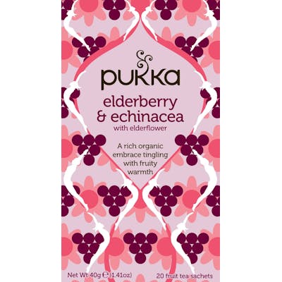 Pukka Elderberry &amp; Echinacea Tea Luomu 20 pussia
