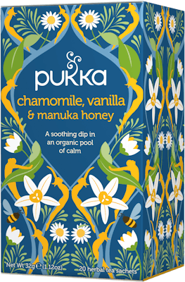 Pukka Chamomile, Vanilla &amp; Manuka Honey Tea Øko 20 breve