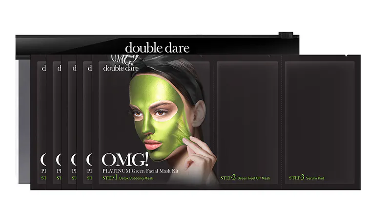 OMG! Double Dare Platinum Green Facial Mask Kit 5 pcs