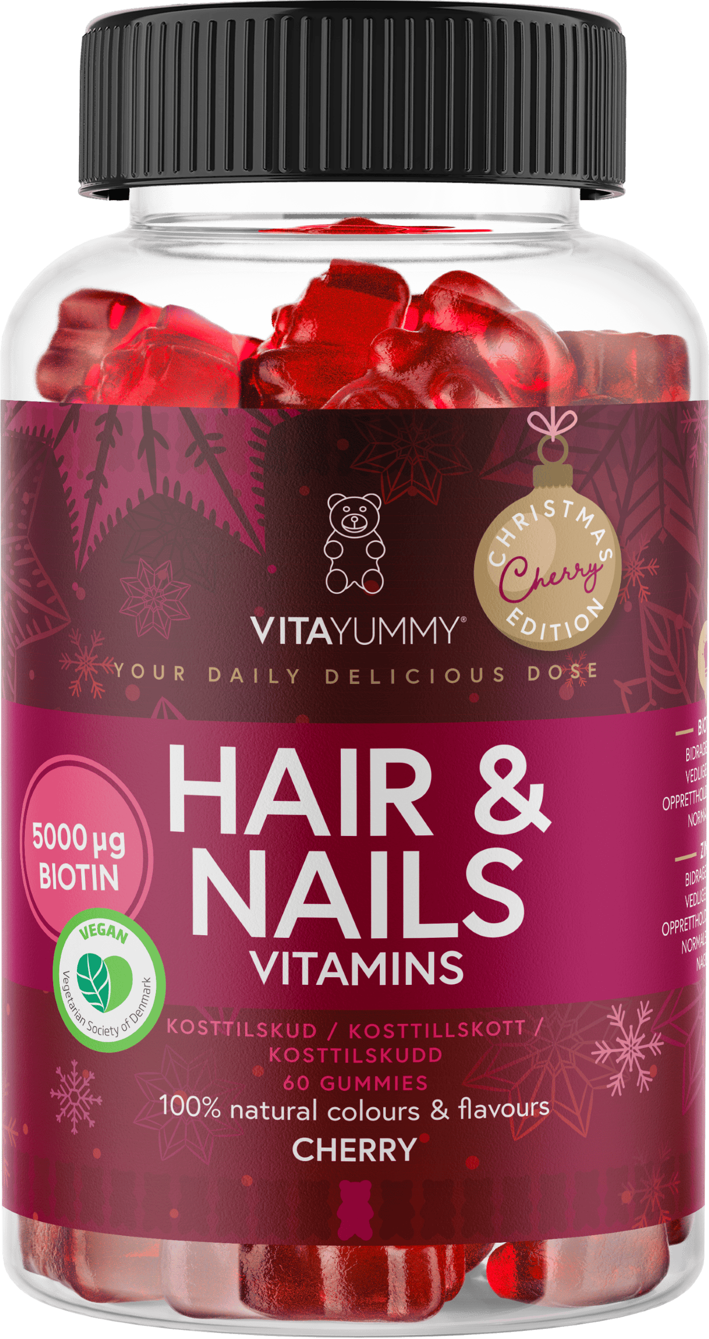 VitaYummy Hair & Nails Cherry 60 stk