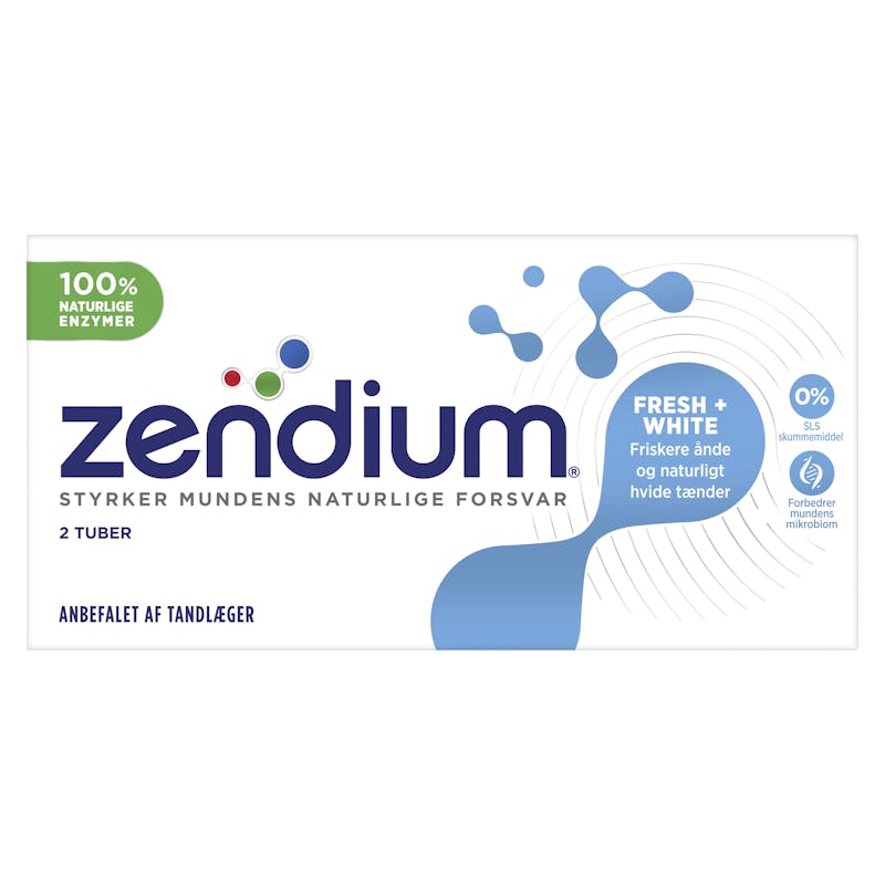 Zendium Fresh + White 2-pack Toothpaste 2 x 50 ml