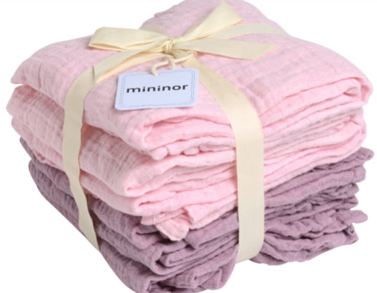 Mininor Muslin Cloth Rose/Heath Flower 70 x 70 cm 6 st