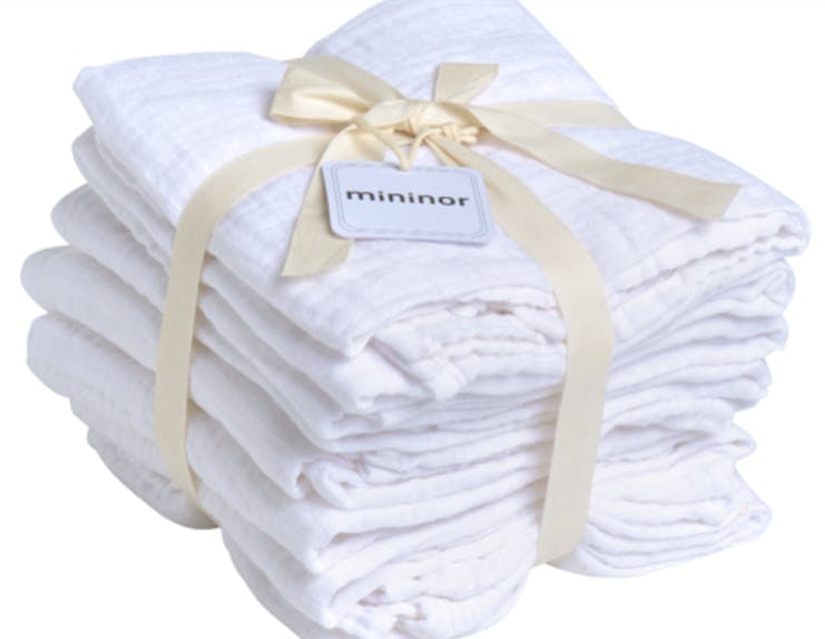 Mininor Muslin Cloth White 70 x 70 cm 8 st