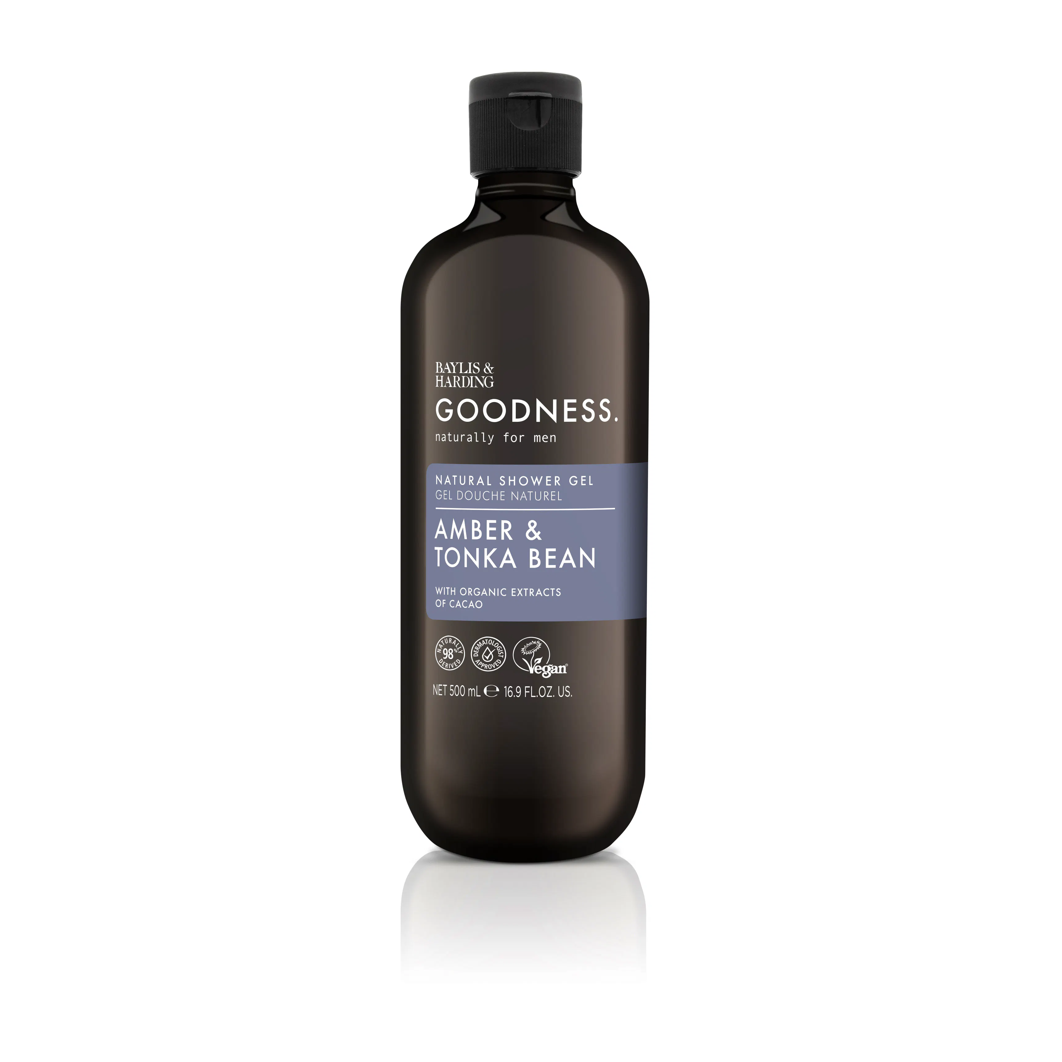 Baylis & Harding Goodness Men Amber and Tonka Bean Shower Gel 500 ml