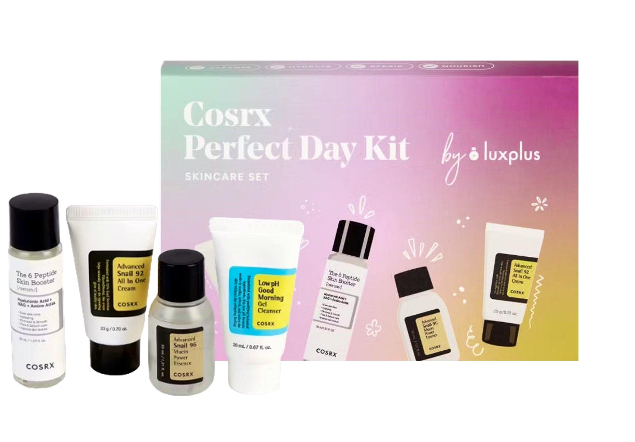 Cosrx Bestsellers Giftbox with Snail Mucin, Peptide Skin Booster & Gel Cleanser 20 ml + 20 g + 2 x 30 ml