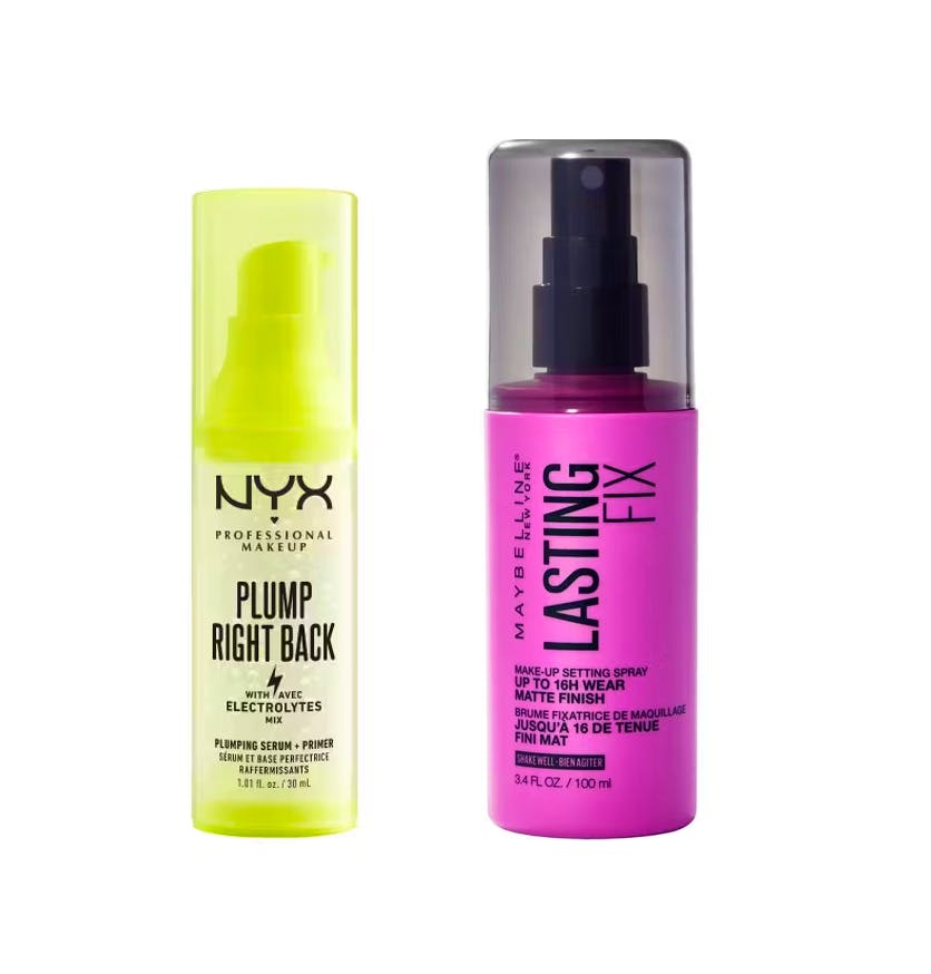 NYX Professional Make-Up Plump Right Back Primer + Serum & Lasting Fix Setting Spray 30 ml + 100 ml