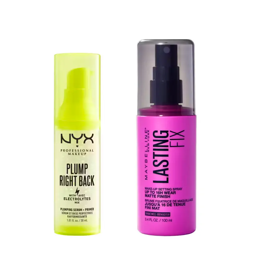 NYX Professional Make-Up Plump Right Back Primer + Serum & Lasting Fix Setting Spray 30 ml + 100 ml