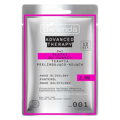 Bielenda Advanced Therapy 2in1 Facial Pads Peeling and Soothing Therapy 12 st