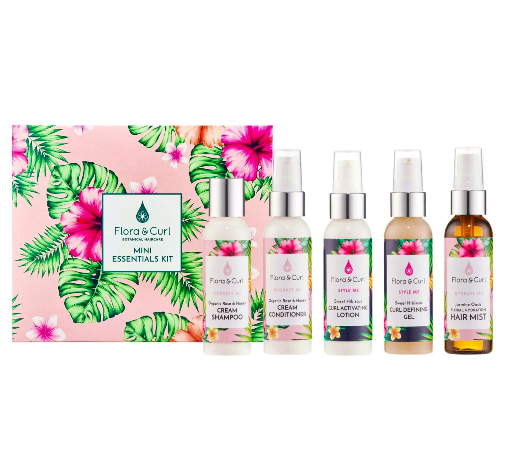 Flora & Curl Botanical Haircare Mini Essentials Kit 5 x 75 ml