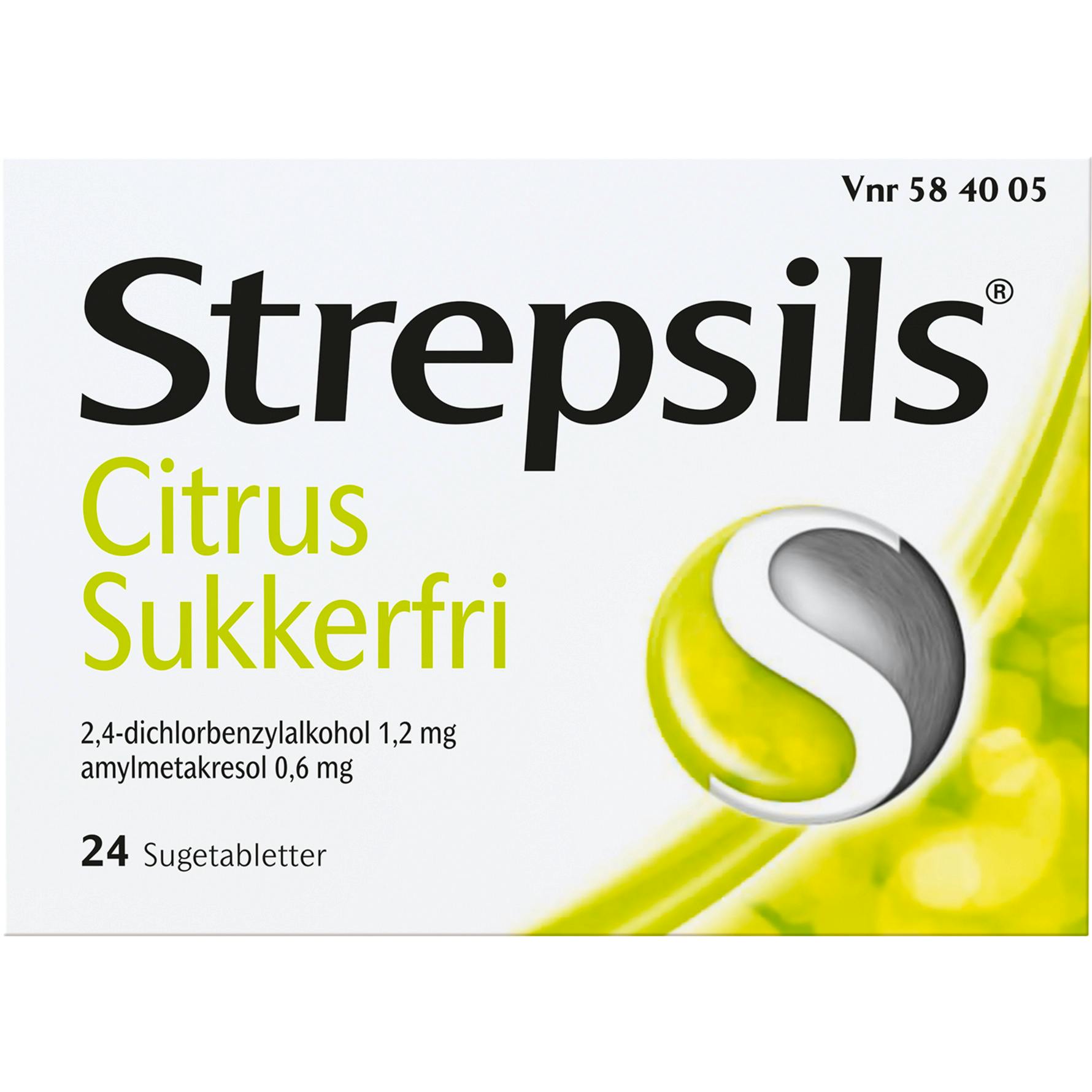 Strepsils Citrus Sukkerfri Sugetabletter 24 stk