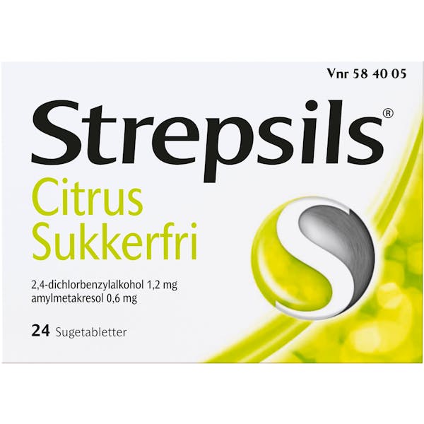 Strepsils Citrus Sukkerfri Sugetabletter 24 stk