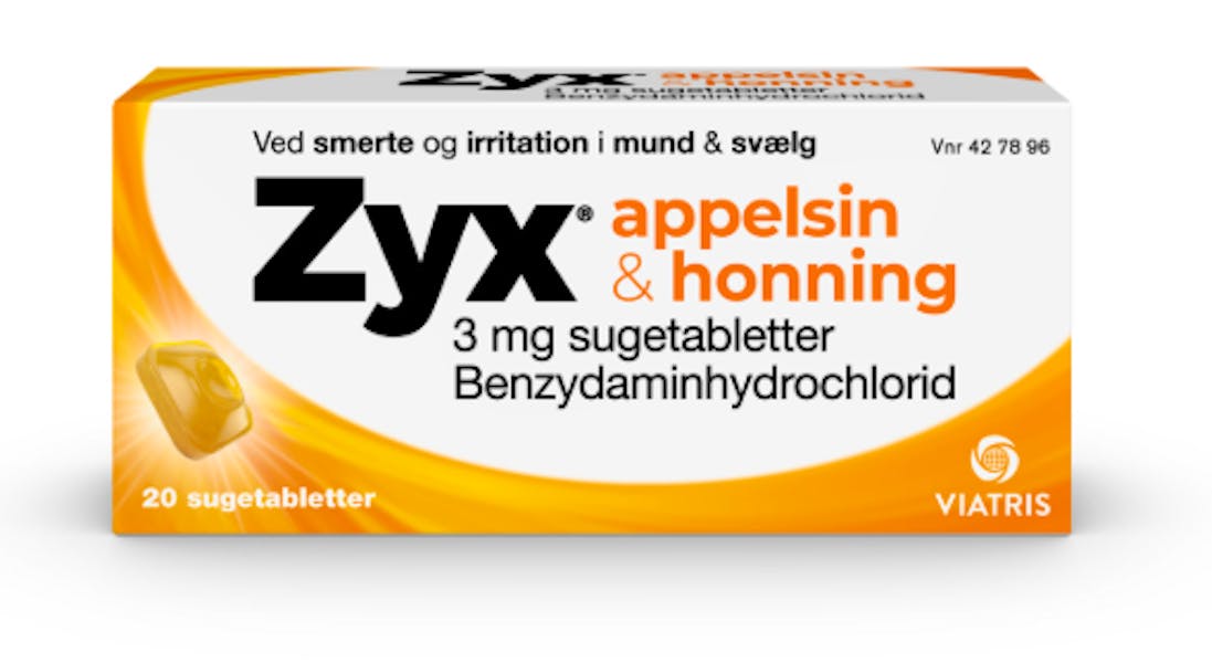 Zyx 3 mg Appelsin/Honning Sugetabletter 20 stk