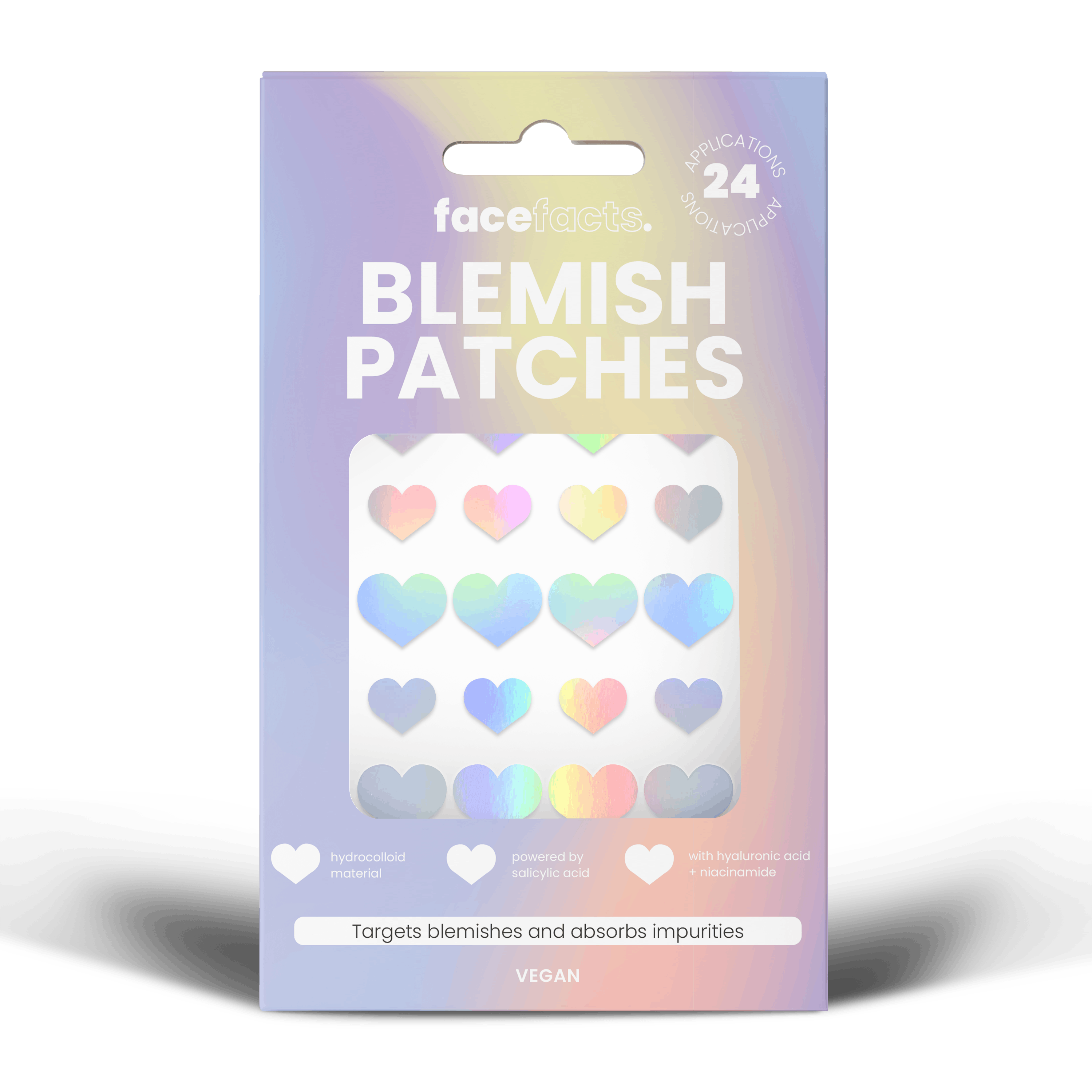 Face Facts Blemish Patches Holographic Hearts 24 st