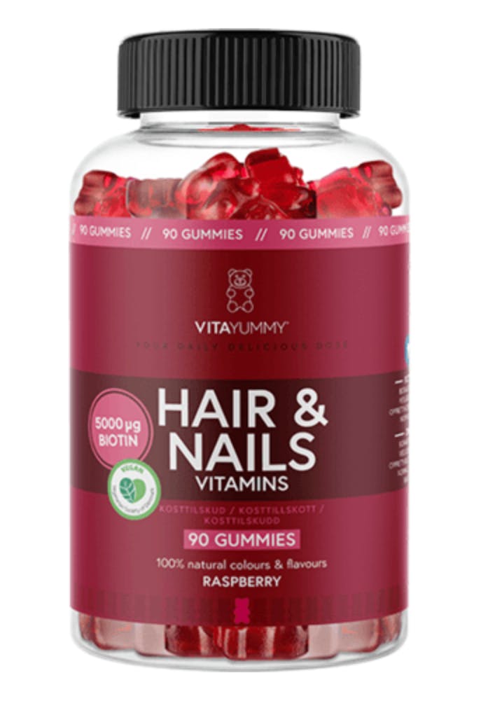 VitaYummy Hair & Nails Raspberry 90 stk