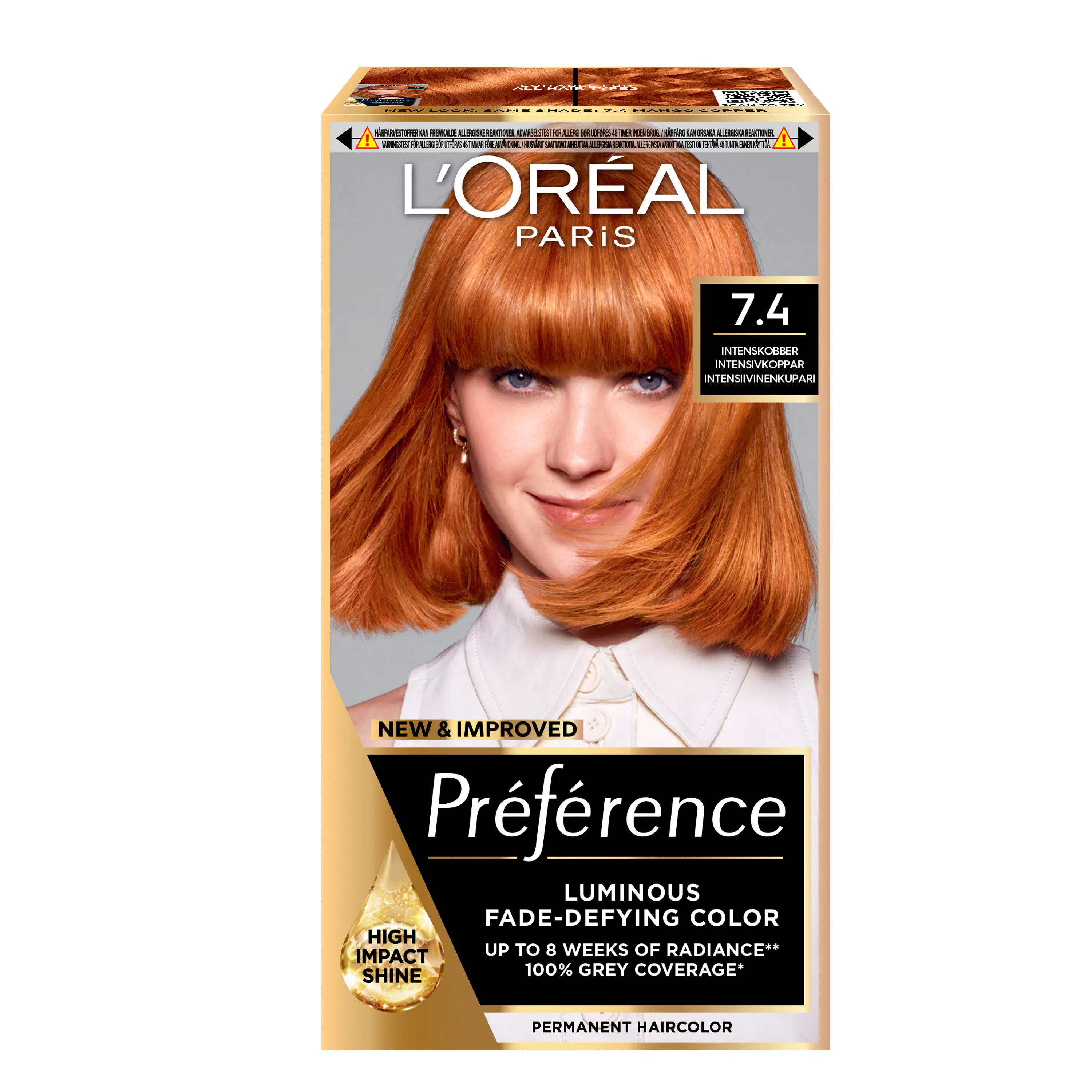 L'Oréal Paris Préfèrence 7.4 Intense Copper 1 pcs