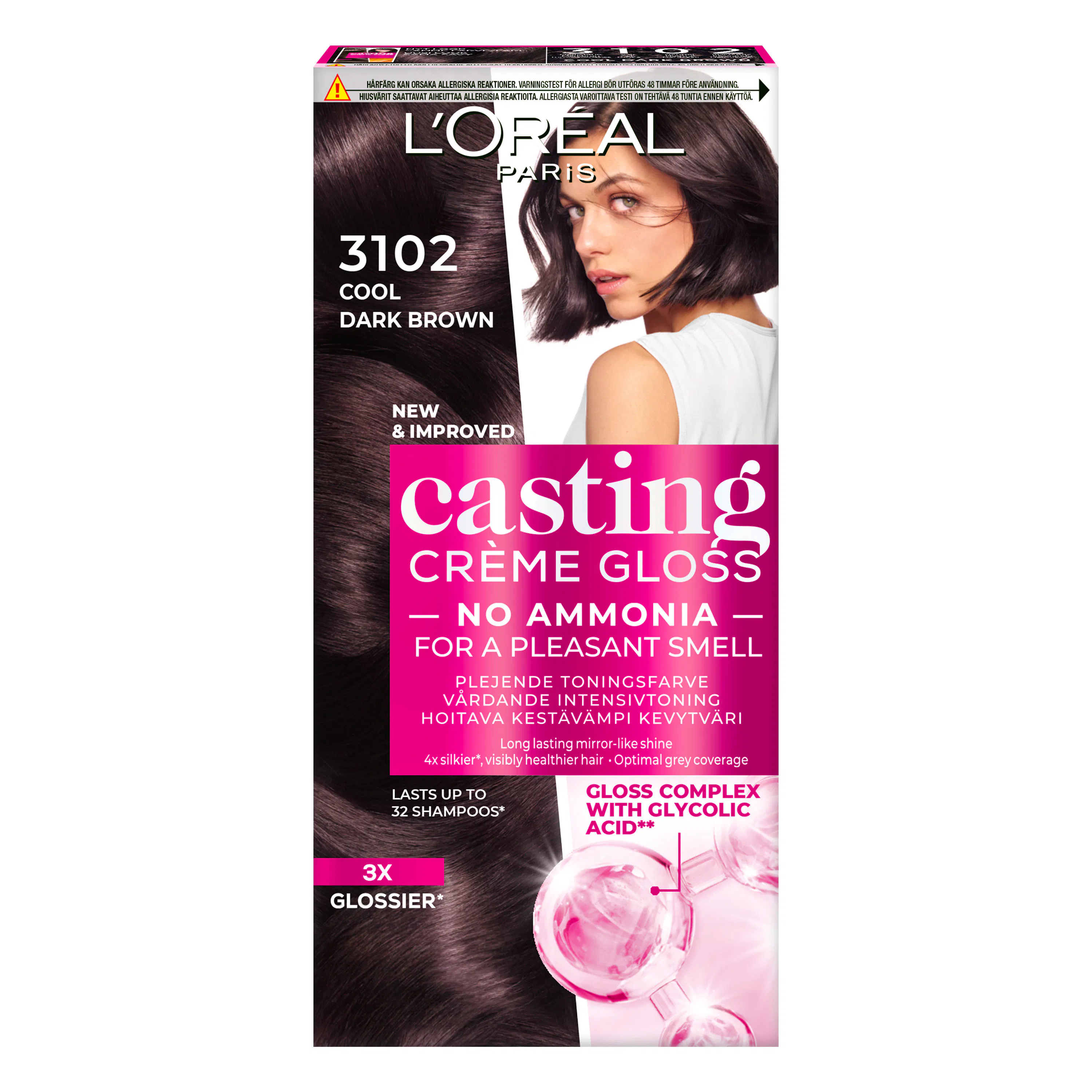 L'Oréal Paris Casting Creme Gloss 3102 Cool Dark Brown 1 pcs