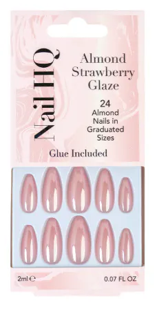 Nail HQ Almond Strawberry Glaze Nails 24 pcs