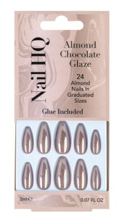 Nail HQ Almond Chocolate Glaze Nails 24 stk