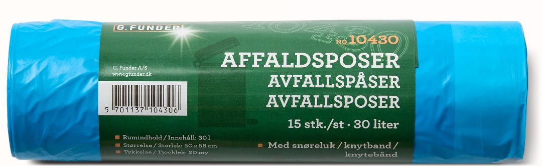 G. Funder Drawstring Garbage Bags 30L 15 st