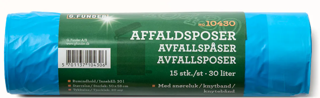 G. Funder Drawstring Garbage Bags 30L 15 pcs