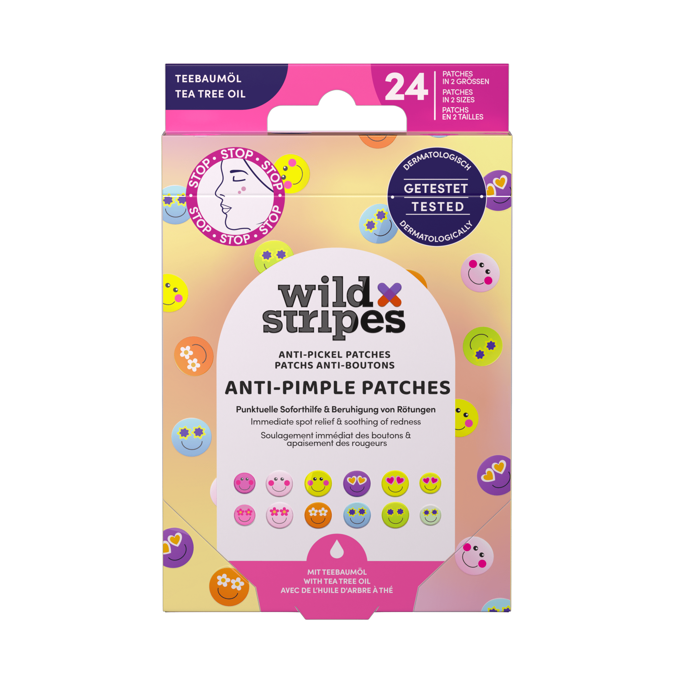Wild Stripes Anti-pimple Patches Smile 24 stk