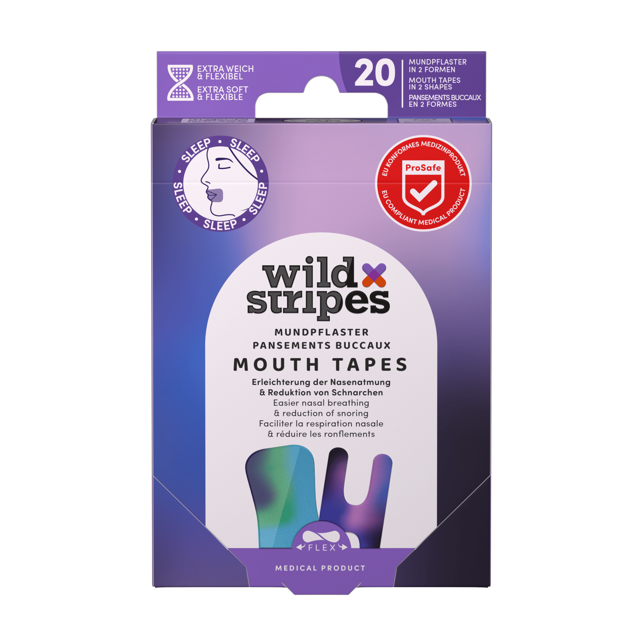 Wild Stripes Mouth Tape Sunset 20 stk