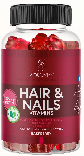 VitaYummy Hair & Nails Raspberry 90 stk