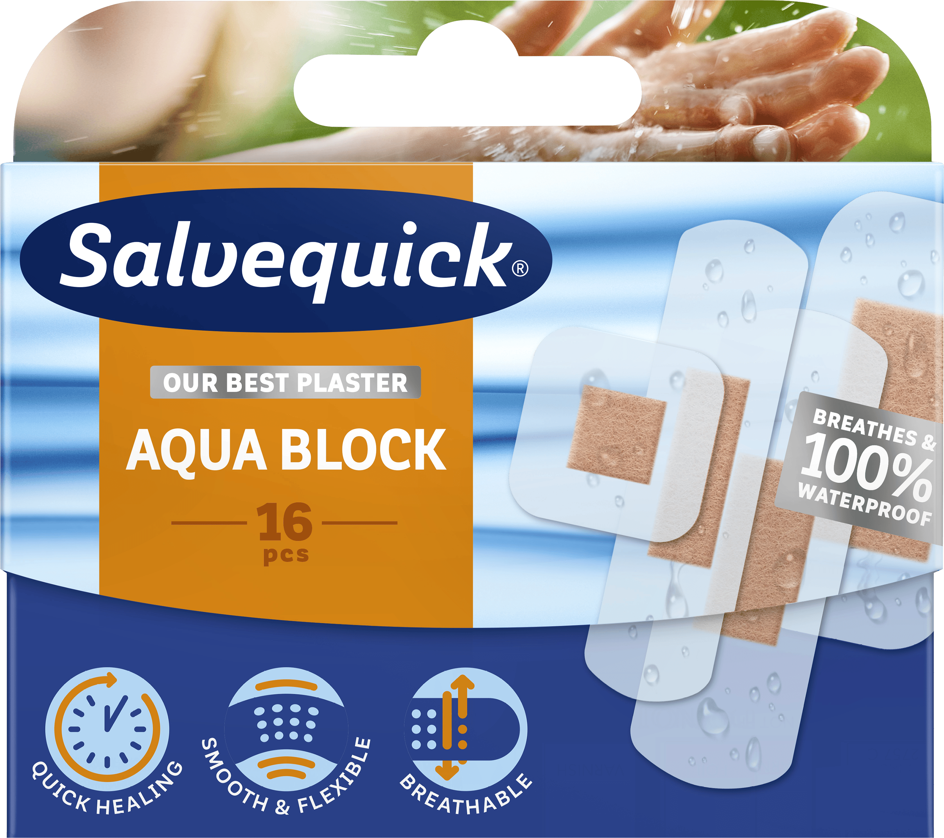 Salvequick Aqua Block 16 stk