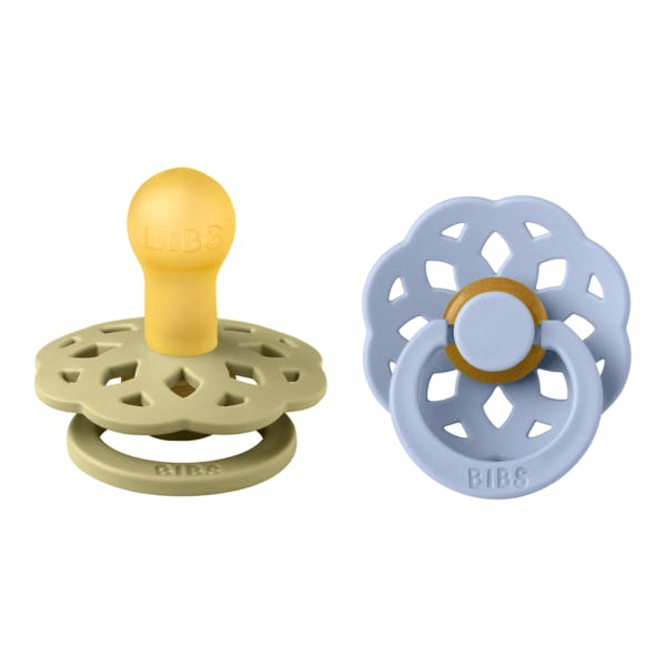 BIBS Boheme Latex Size 1 Khaki/Dusty Blue 2 st