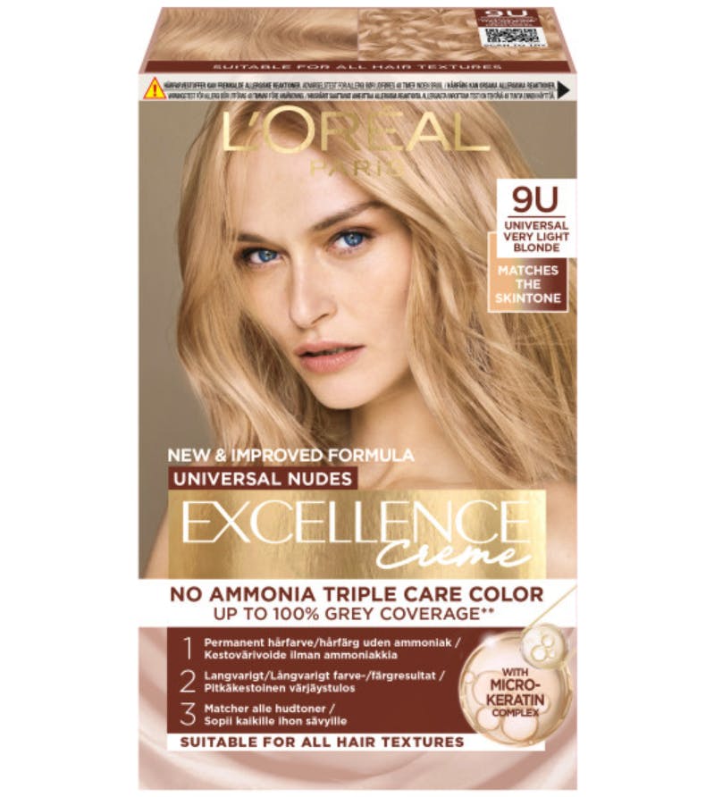 L'Oréal Paris Excellence Universal Nudes 9U Universal Very Light Blonde 1 stk