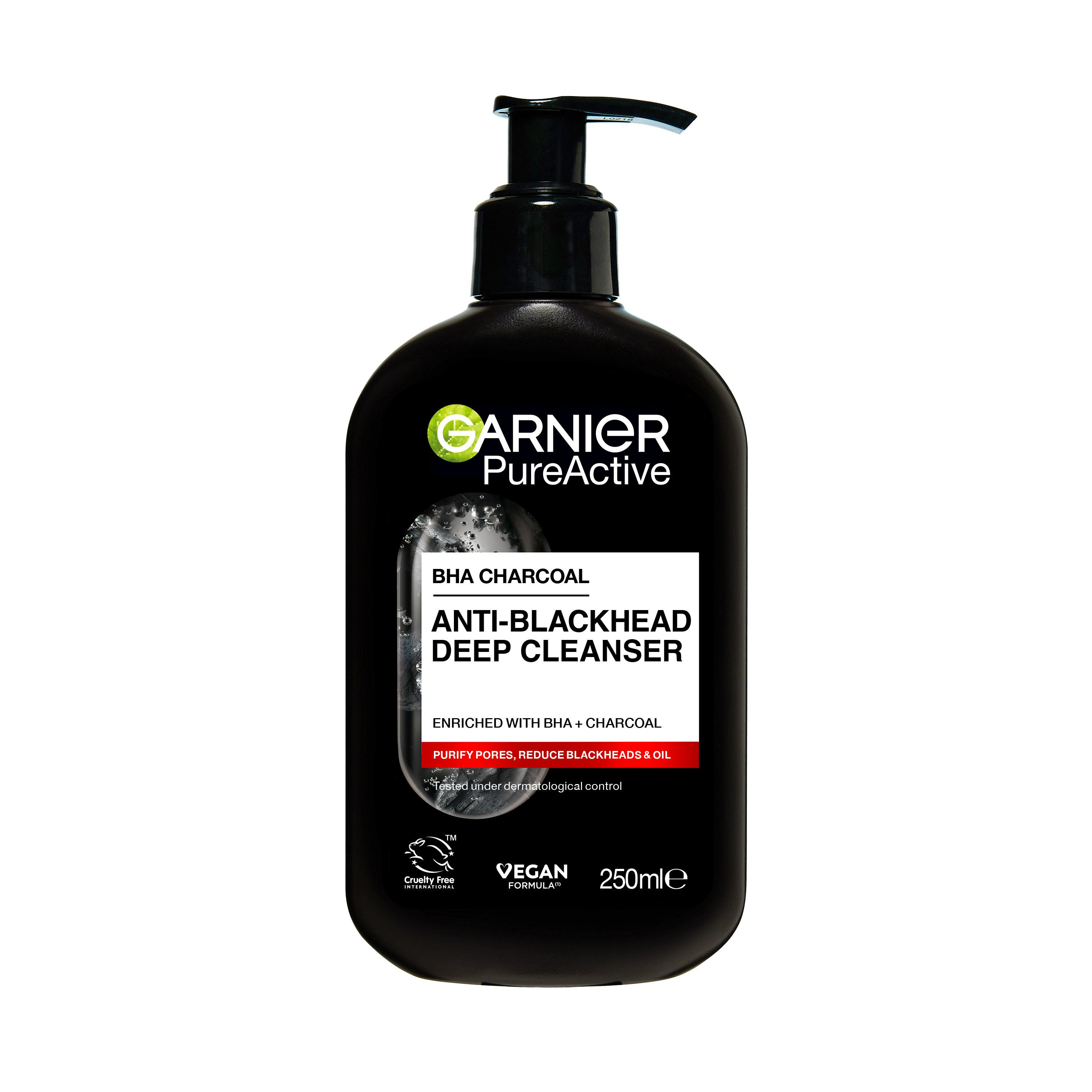 Garnier PureActive BHA Charcoal Anti-Blackhead Deep Cleanser For Impure Skin 250 ml