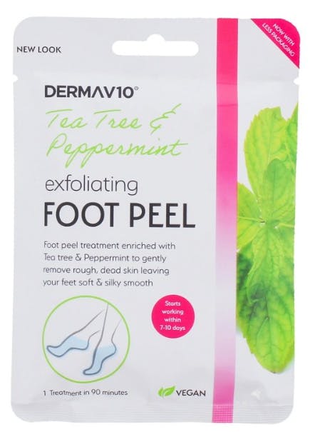 DermaV10 Exfoliating Foot Peel Tea Tree & Peppermint 1 pair