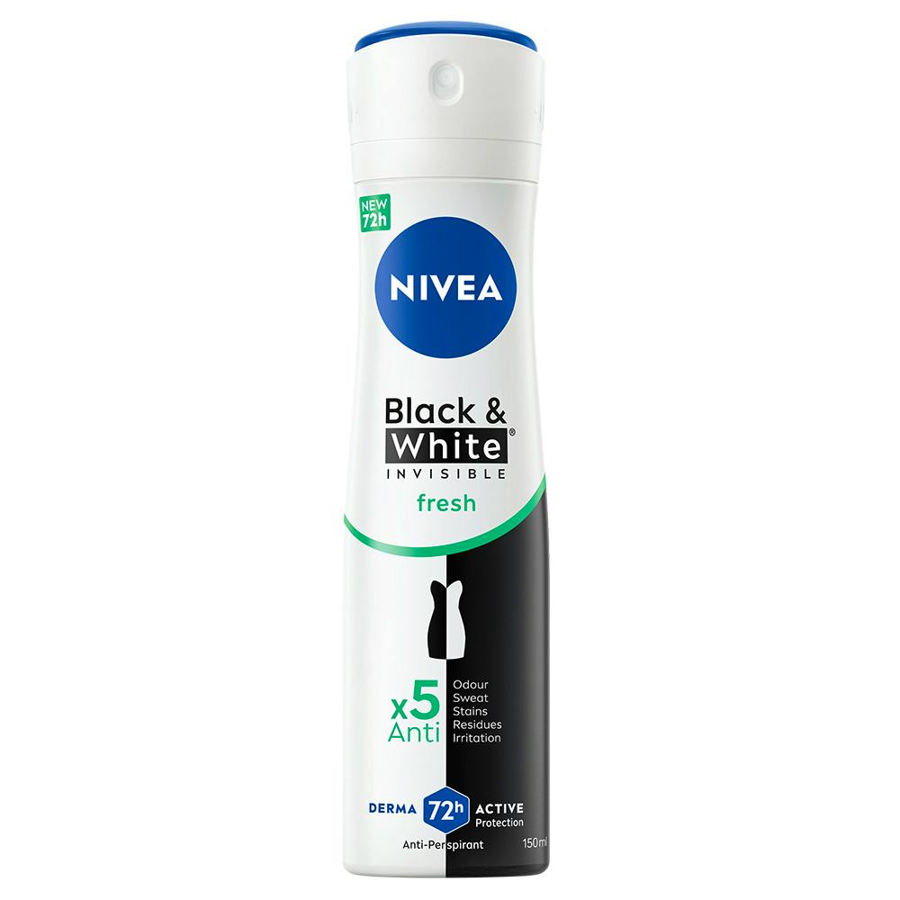 NIVEA Black & White Fresh Invisible Fresh 72H Deo Spray 150 ml