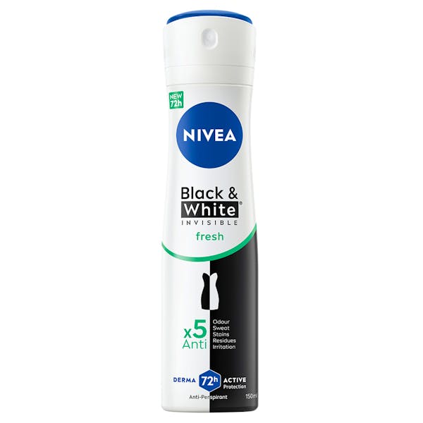 NIVEA Black & White Fresh Invisible Fresh 72H Deo Spray 150 ml
