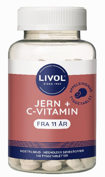 Livol Jern tyggetablet 140 stk