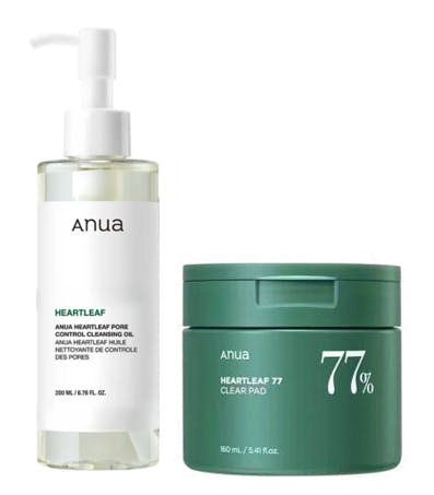 Anua Heartleaf Pore Control Cleansing Oil &  Heartleaf 77% Clear Pad 200 ml + 70 stk