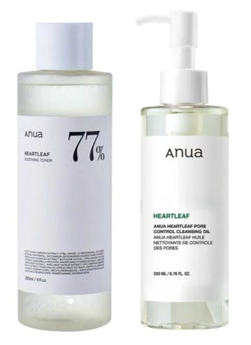 Anua Heartleaf 77% Soothing Toner & Heartleaf Pore Control Cleansing Oil 200 ml + 250 ml
