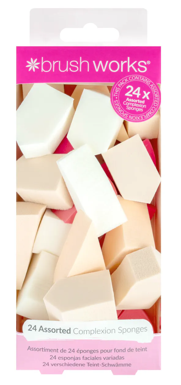 brushworks Assorted Make Up Sponges 24 pcs