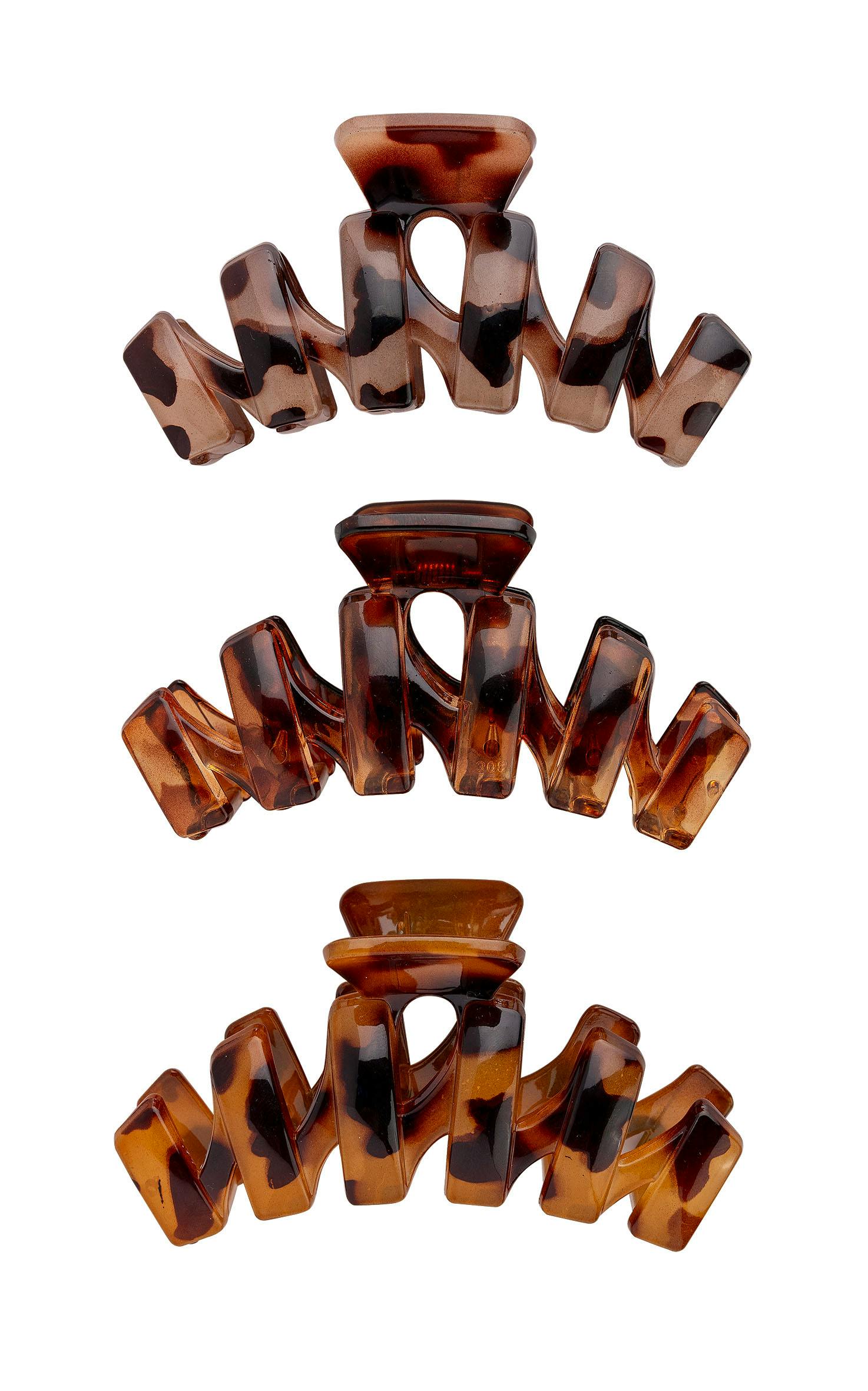 brushworks Tortoiseshell Claw Clips 3 st
